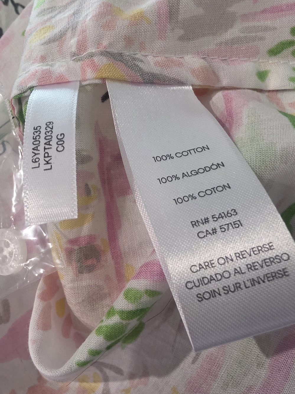 Karl Lagerfeld White Button-Up Shirt with Pink & Green Paris Print - Picture 6 of 6